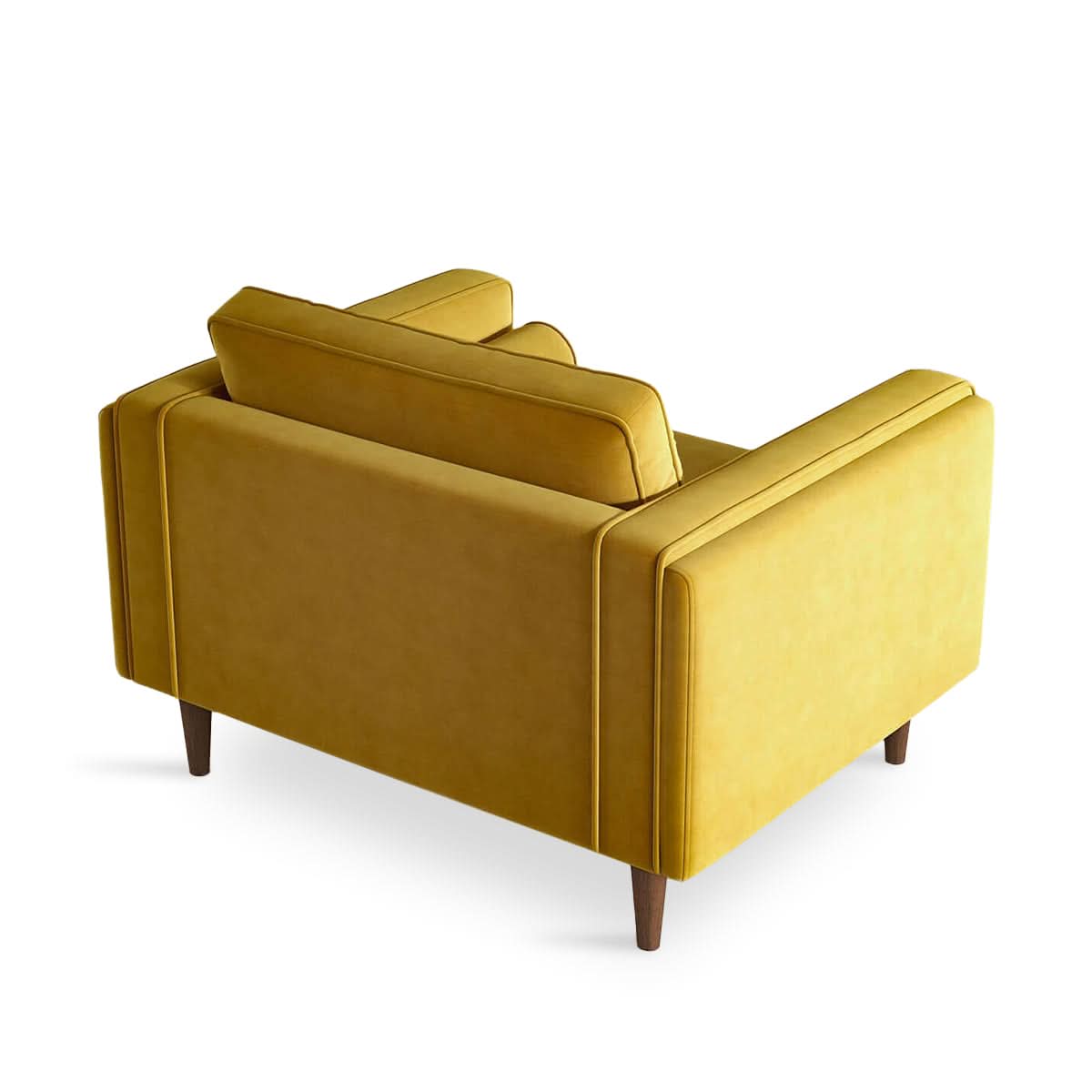 Sillón de terciopelo color ámbar