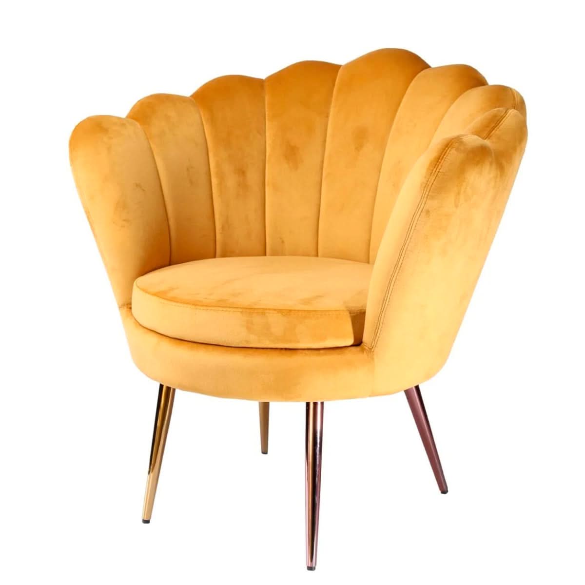 Silla decorativa moderna con conchas marinas doradas