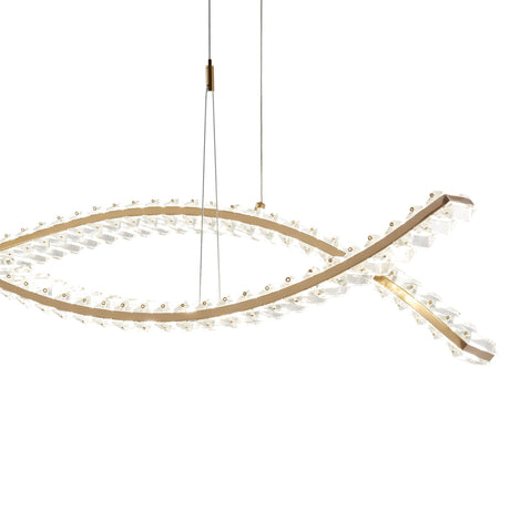 Lámpara de araña Charlotte de oro cepillado de 40 vatios con LED integrado