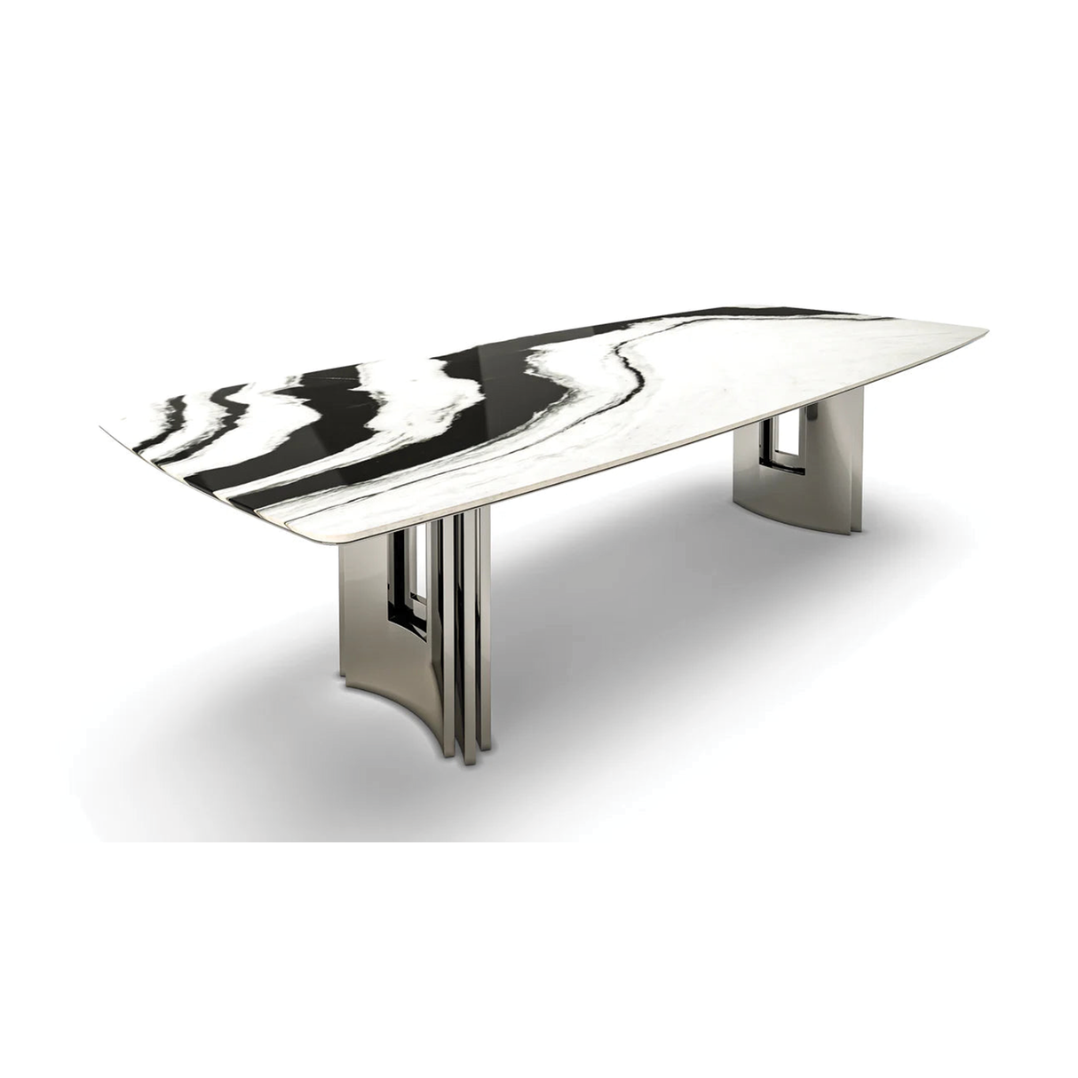 Mesa de comedor de mármol blanco Meliades