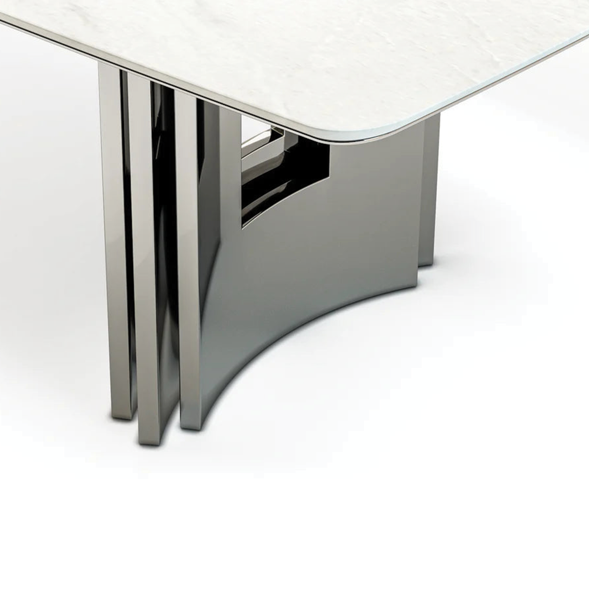 Mesa de comedor de mármol blanco Meliades