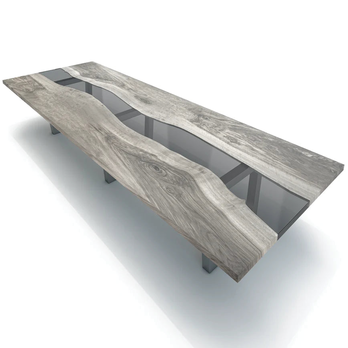 Mesa de comedor de madera de nogal blanqueado Timberwolf Carna