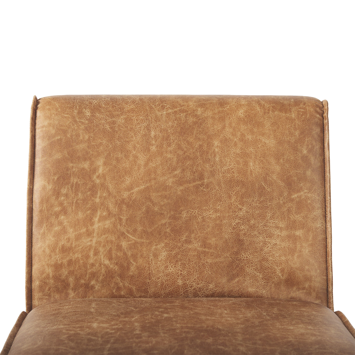 Silla de comedor con cuña de cuero sintético color marrón Carmel (juego de 2)