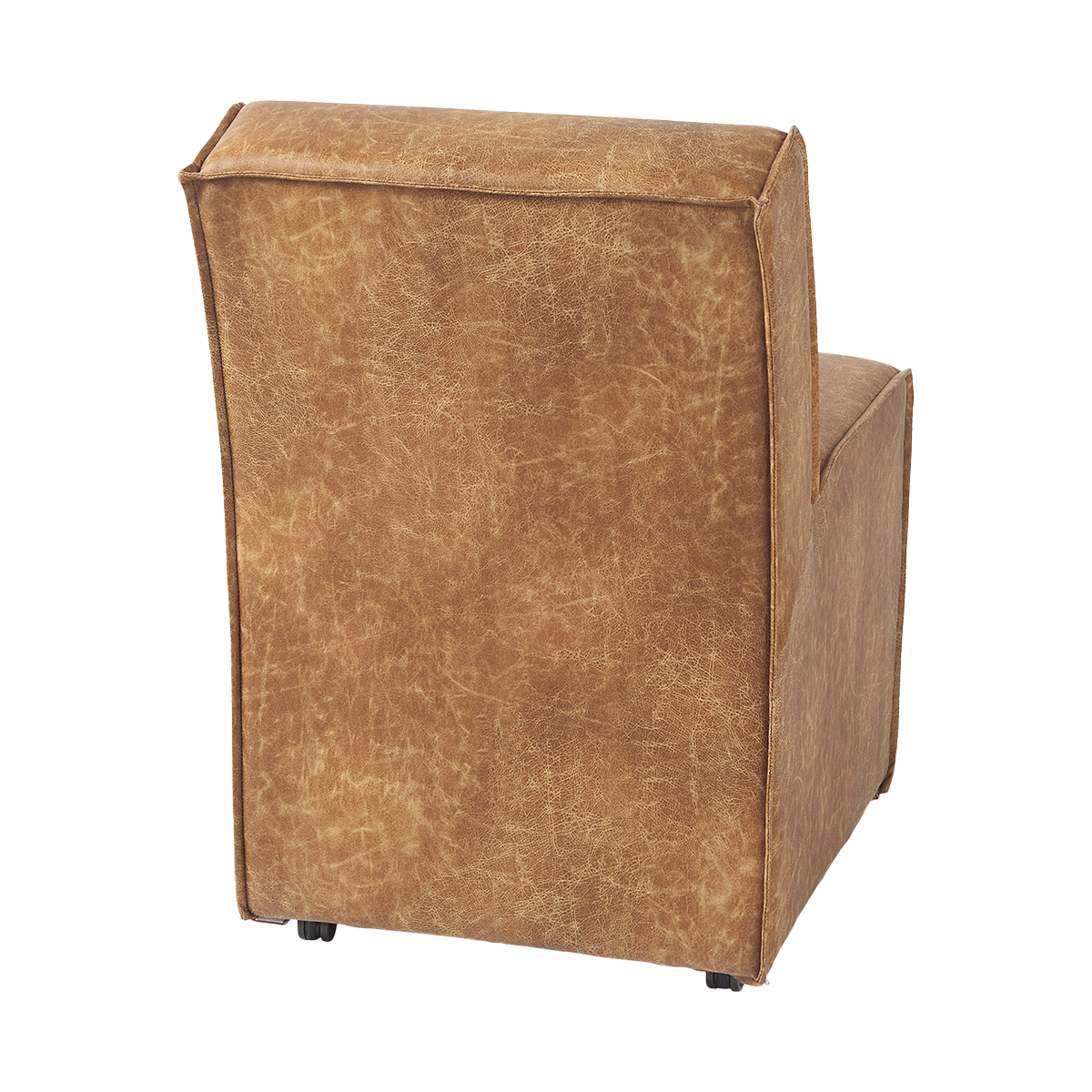 Silla de comedor con cuña de cuero sintético color marrón Carmel (juego de 2)
