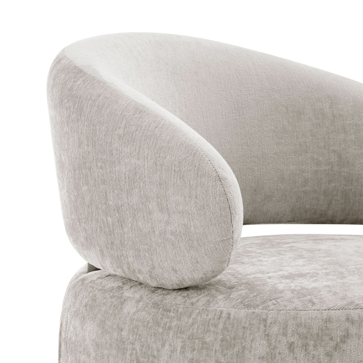 Elegante silla giratoria decorativa en forma de espiral // Gris y cromo