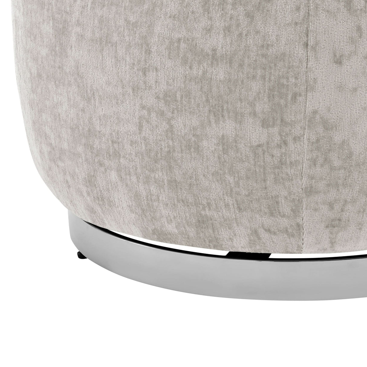 Elegante silla giratoria decorativa en forma de espiral // Gris y cromo