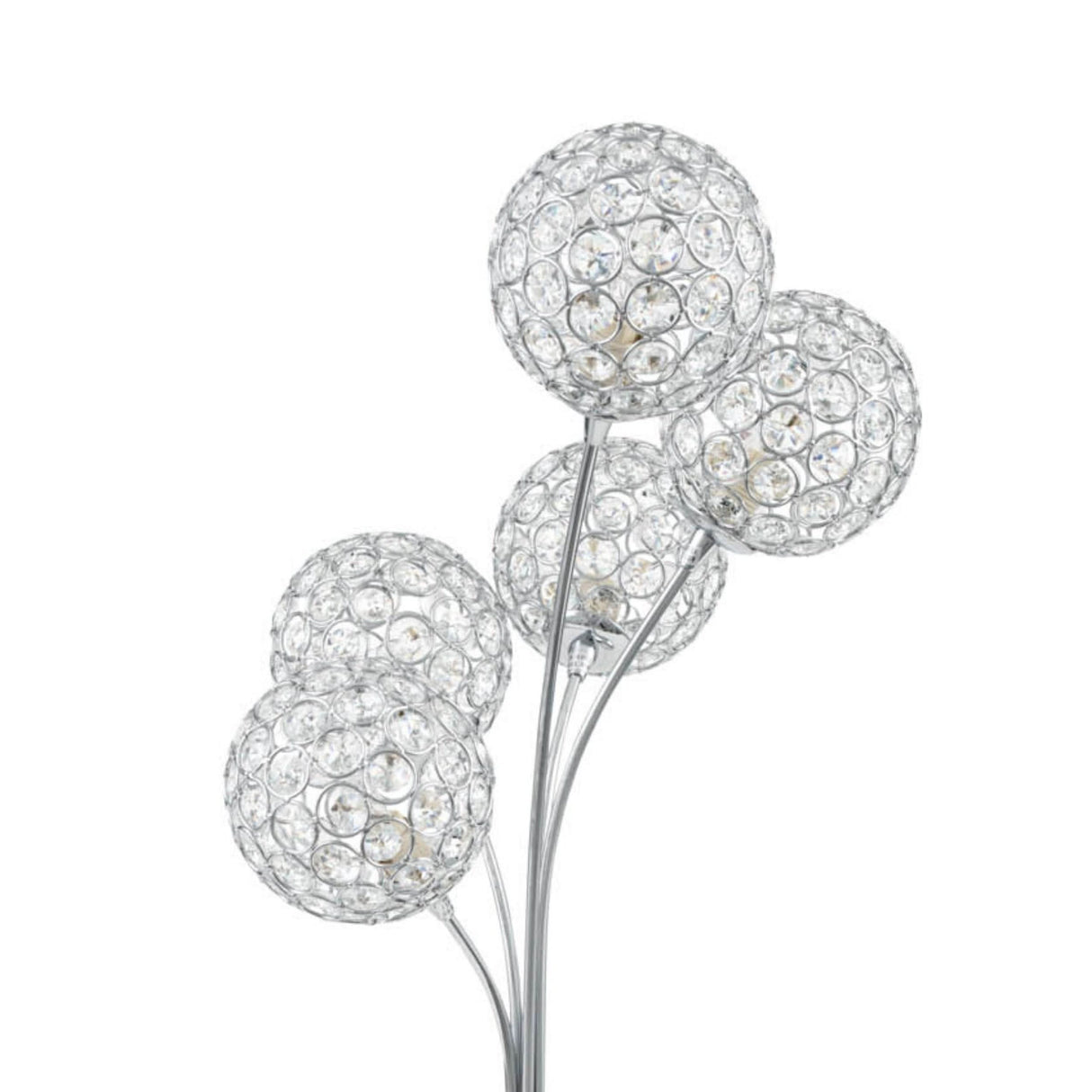 Lámpara de mesa con cúpula de cristal de Tailandia, 5" de luz