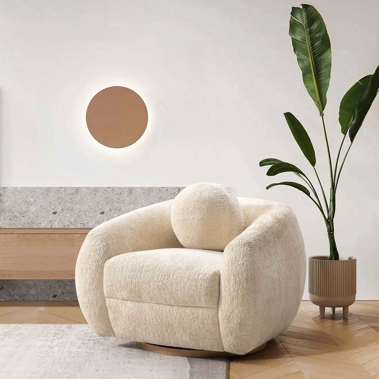 Sillón decorativo de chenilla Tribeca