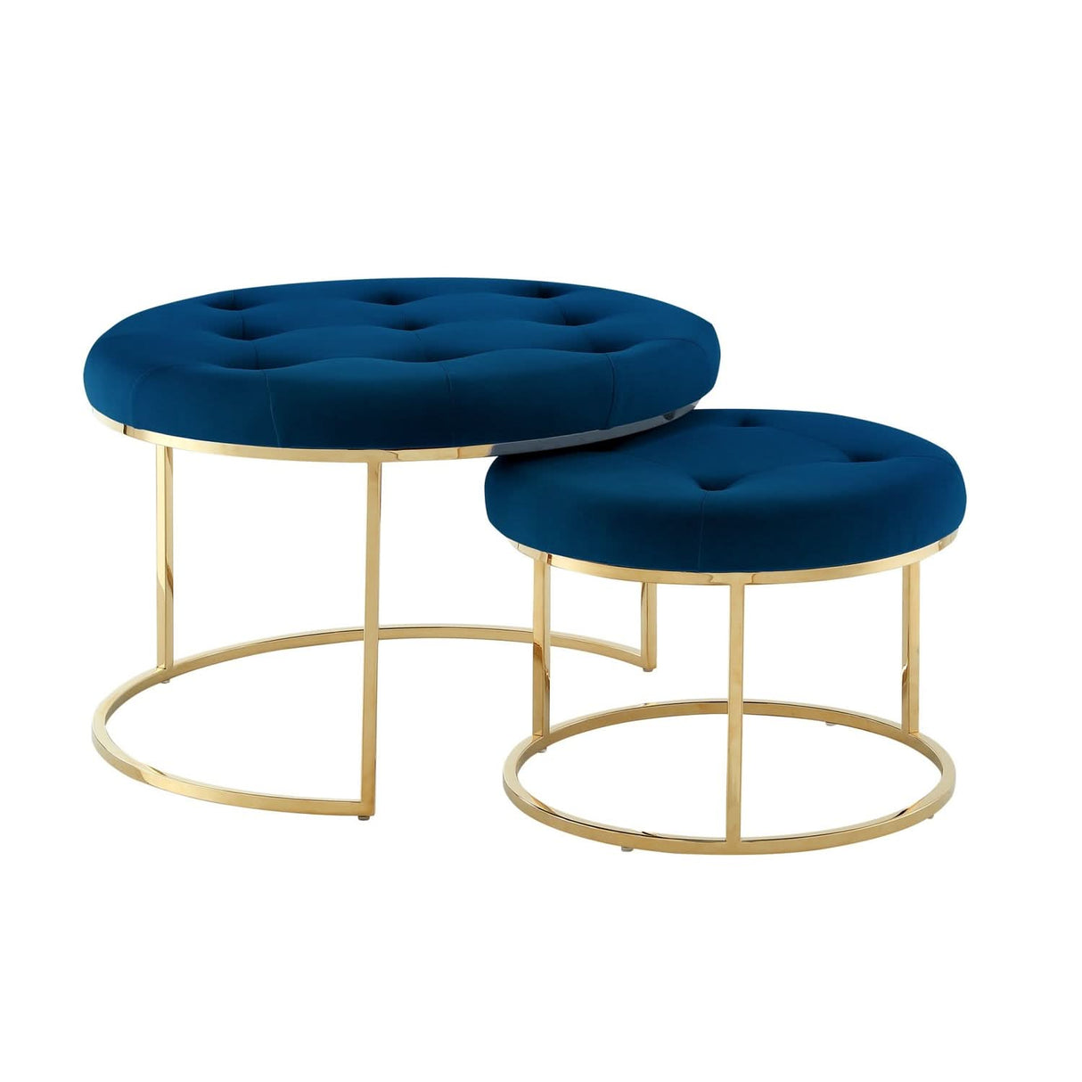 Mesa de centro nido de terciopelo Carlotta (juego de 2)
