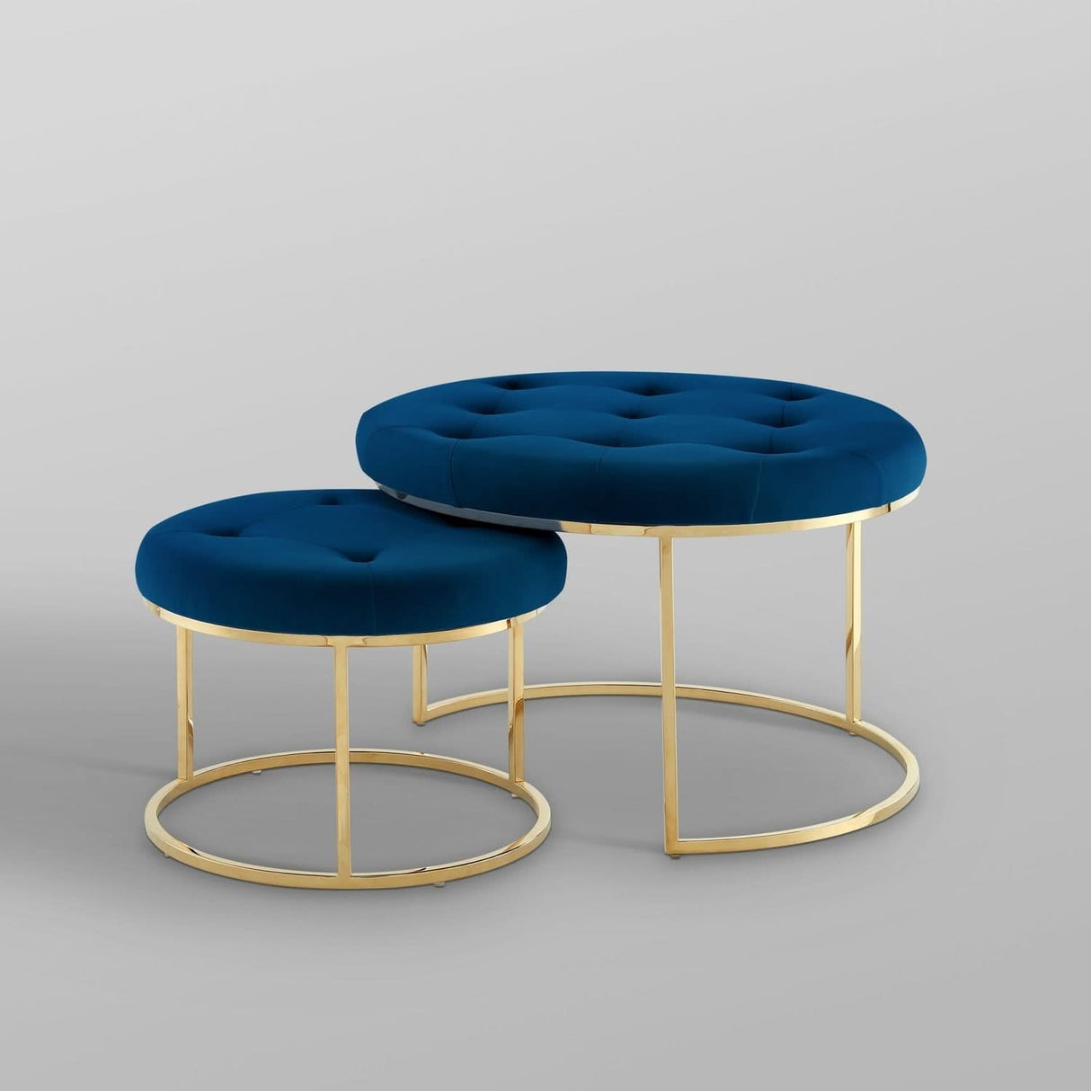 Mesa de centro nido de terciopelo Carlotta (juego de 2)