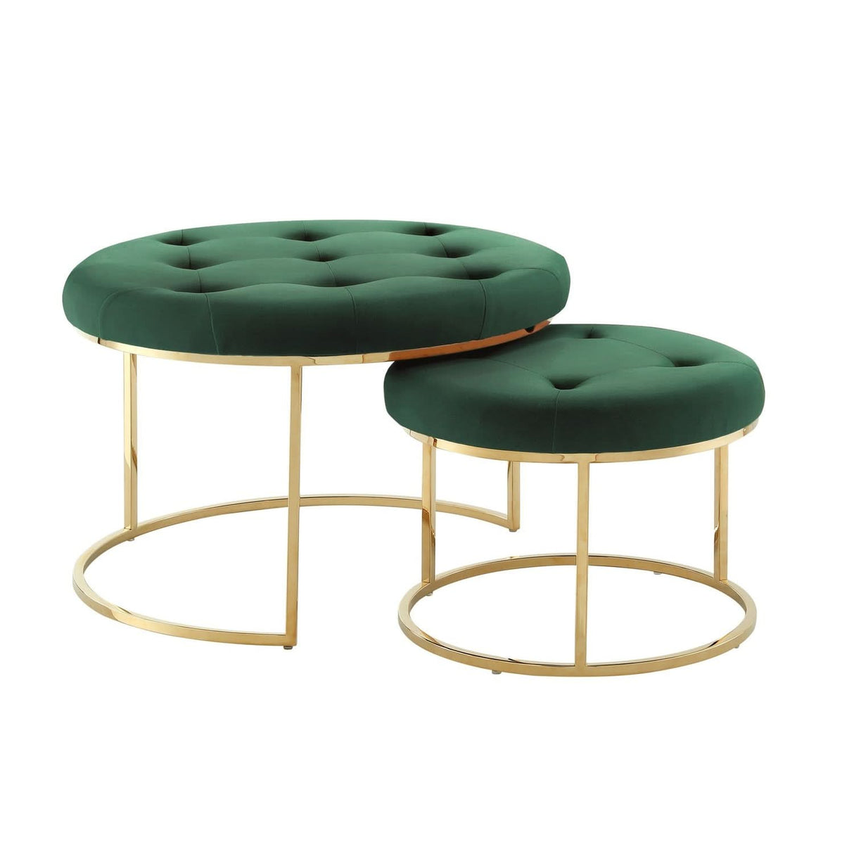 Mesa de centro nido de terciopelo Carlotta (juego de 2)
