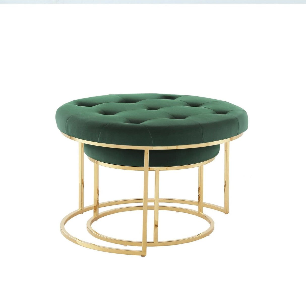 Mesa de centro nido de terciopelo Carlotta (juego de 2)