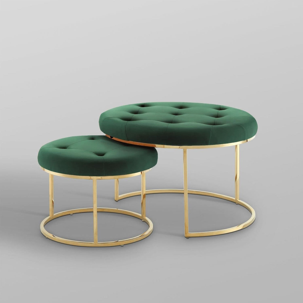 Mesa de centro nido de terciopelo Carlotta (juego de 2)