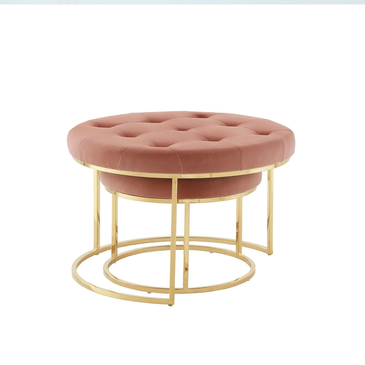 Mesa de centro nido de terciopelo Carlotta (juego de 2)