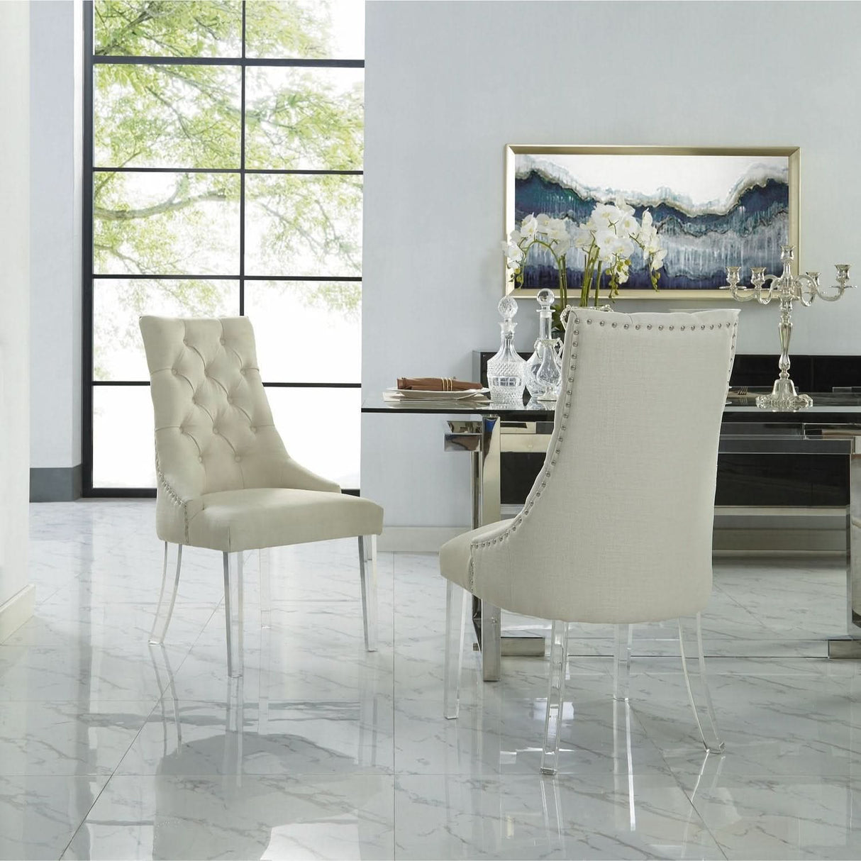 Silla de comedor sin brazos Marilyn (juego de 2)