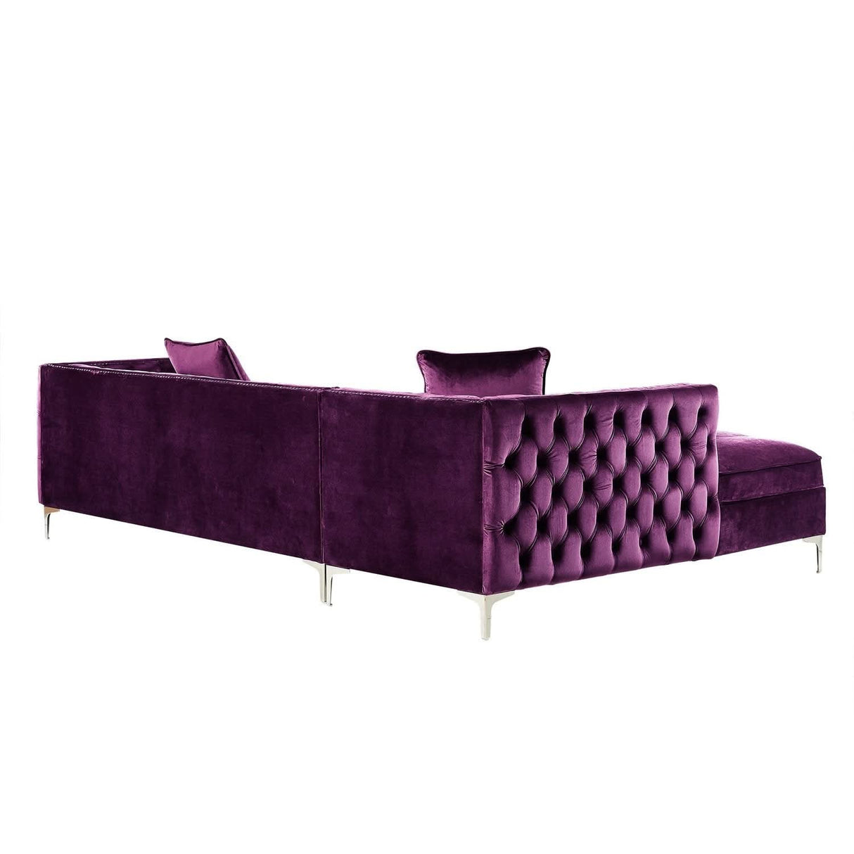 Sofá seccional de terciopelo con chaise longue y espacio de almacenaje Giovanni