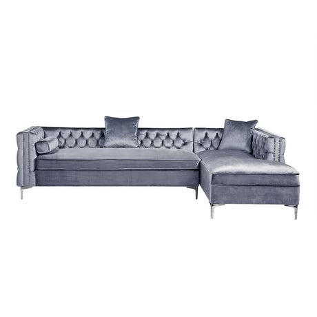 Sofá seccional de terciopelo con chaise longue y espacio de almacenaje Giovanni