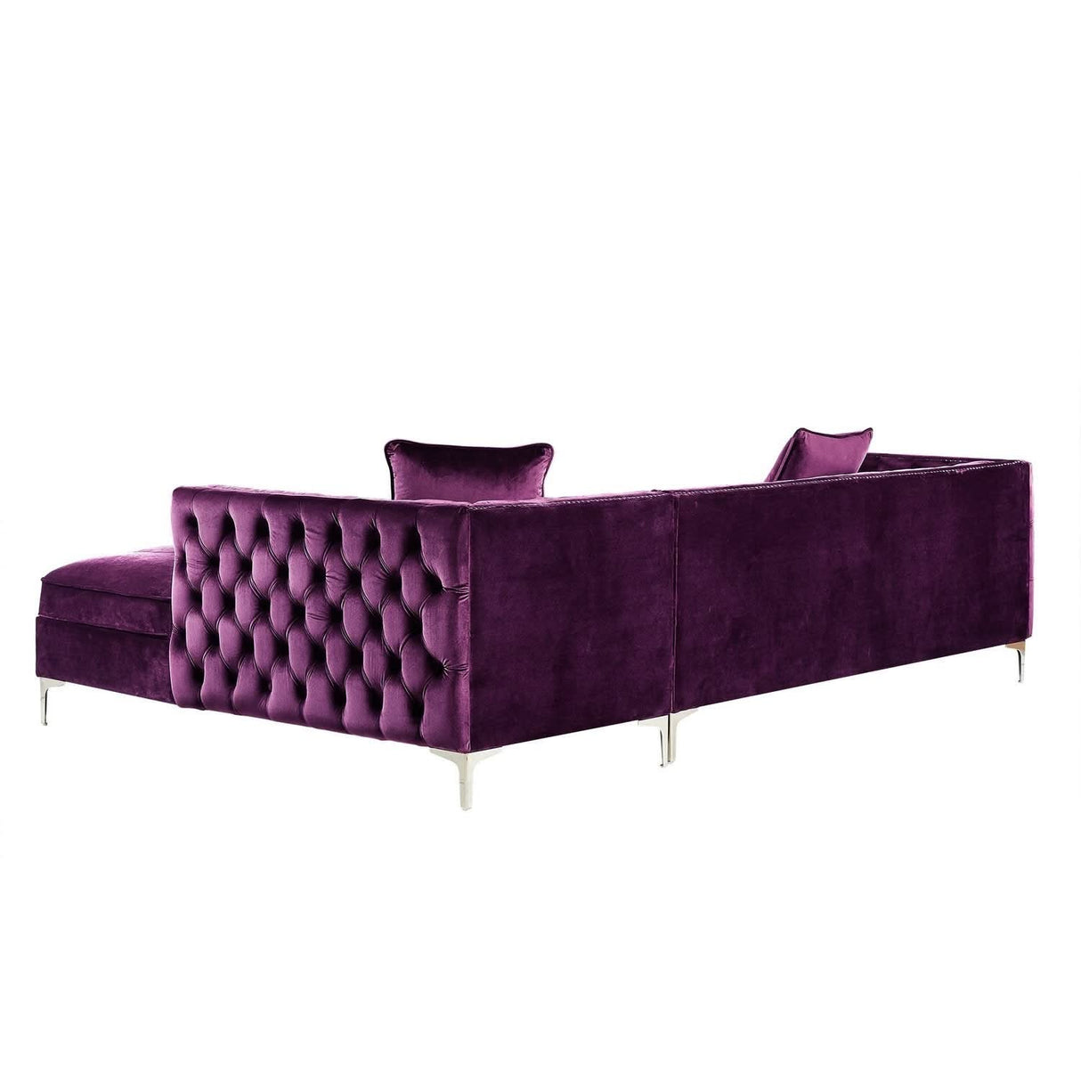 Sofá seccional de terciopelo con chaise longue y espacio de almacenaje Giovanni