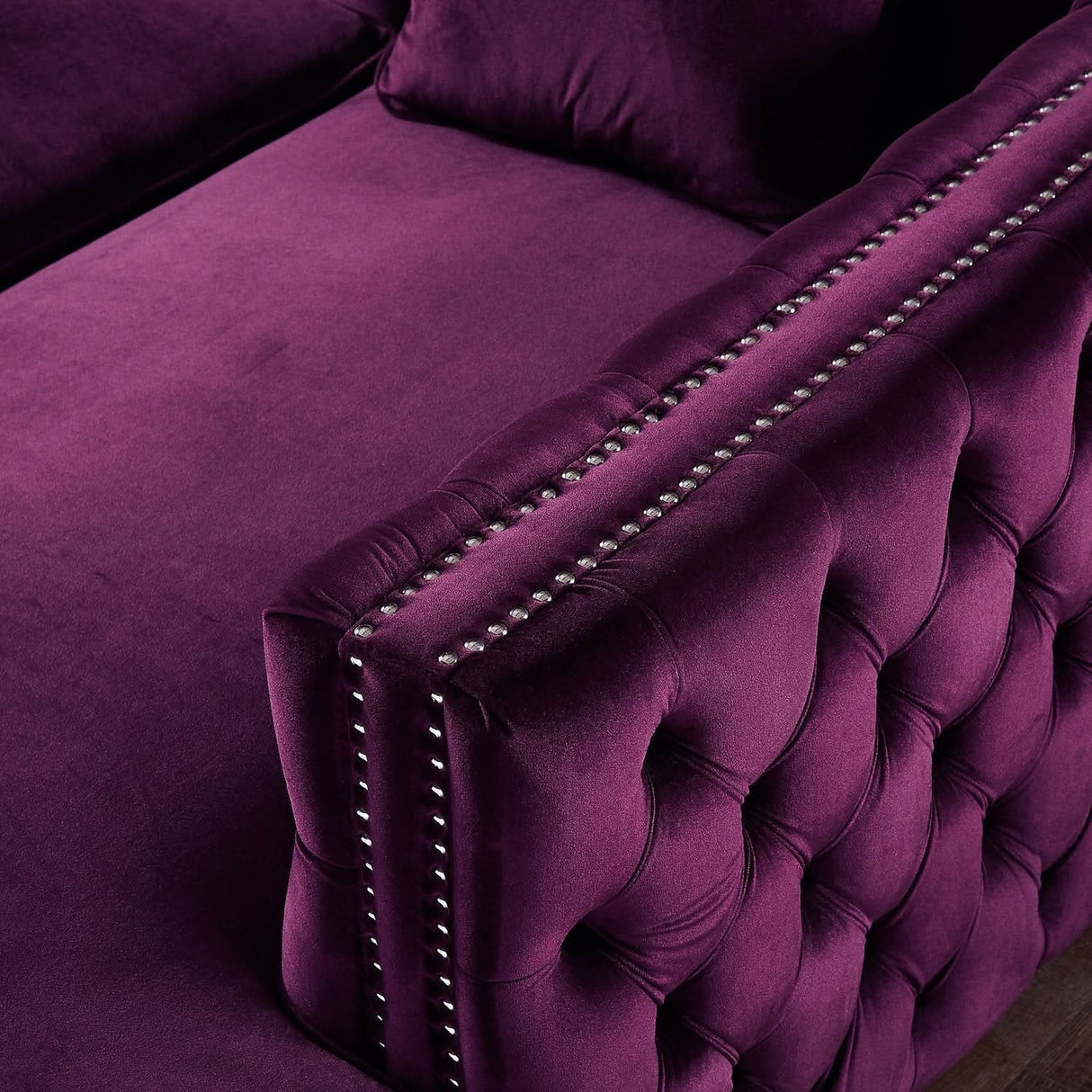Sofá seccional de terciopelo con chaise longue y espacio de almacenaje Giovanni