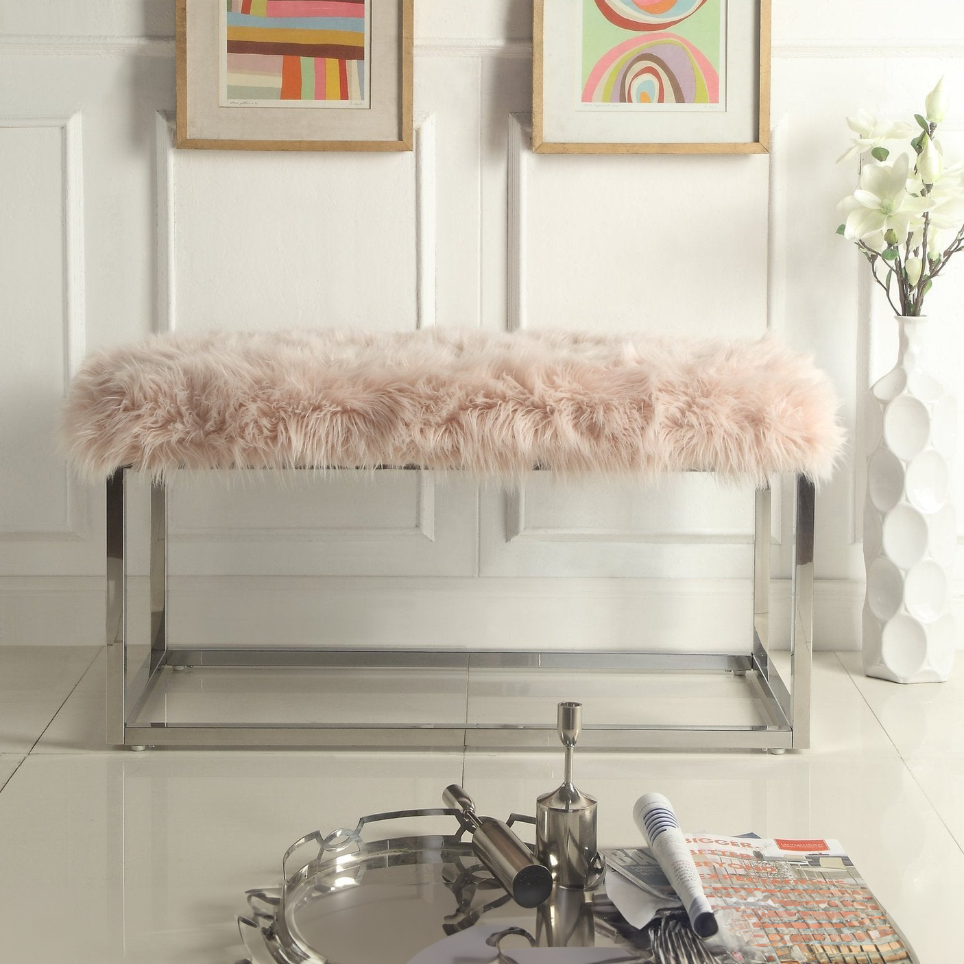 Monet Lux Fur Bench