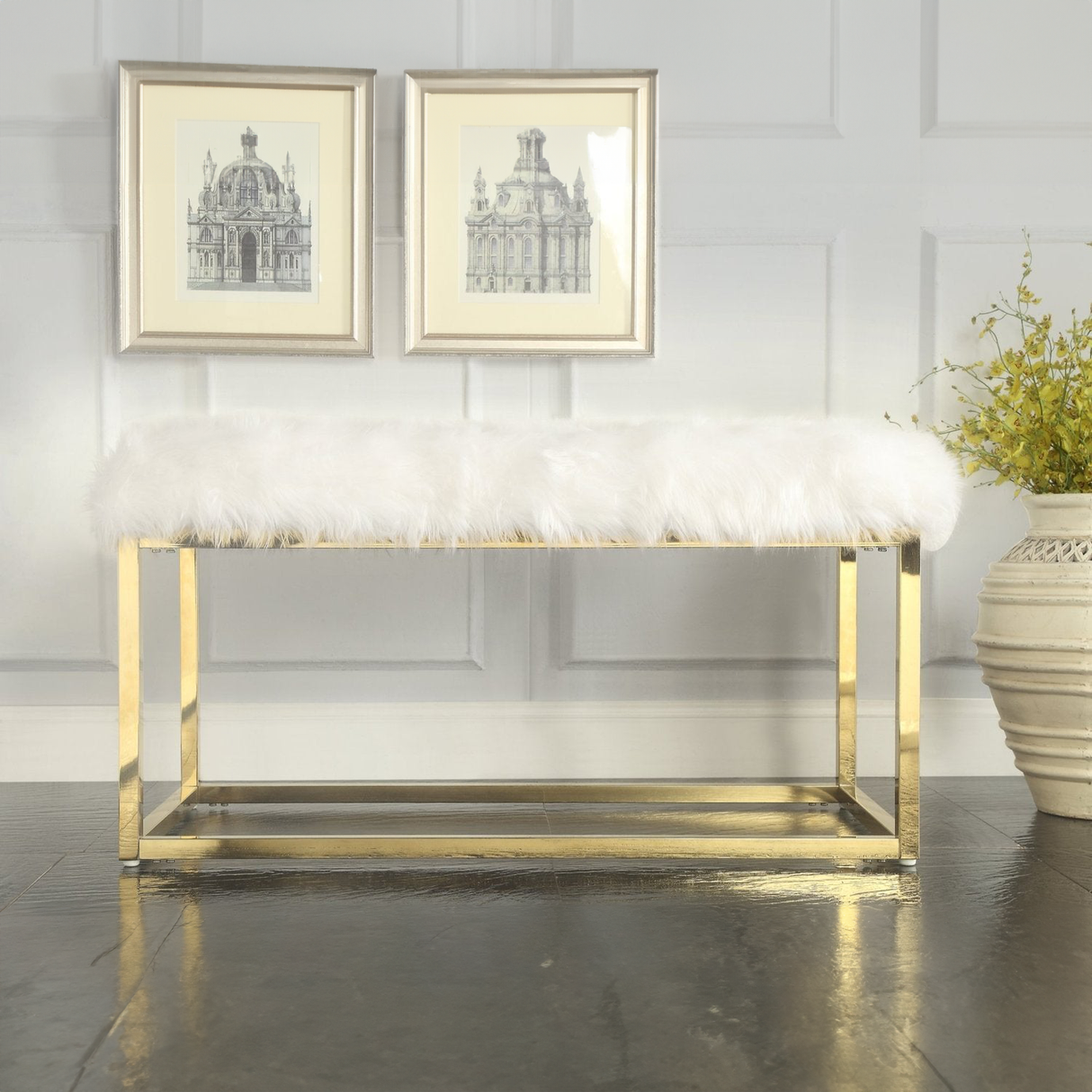 Monet Lux Fur Bench