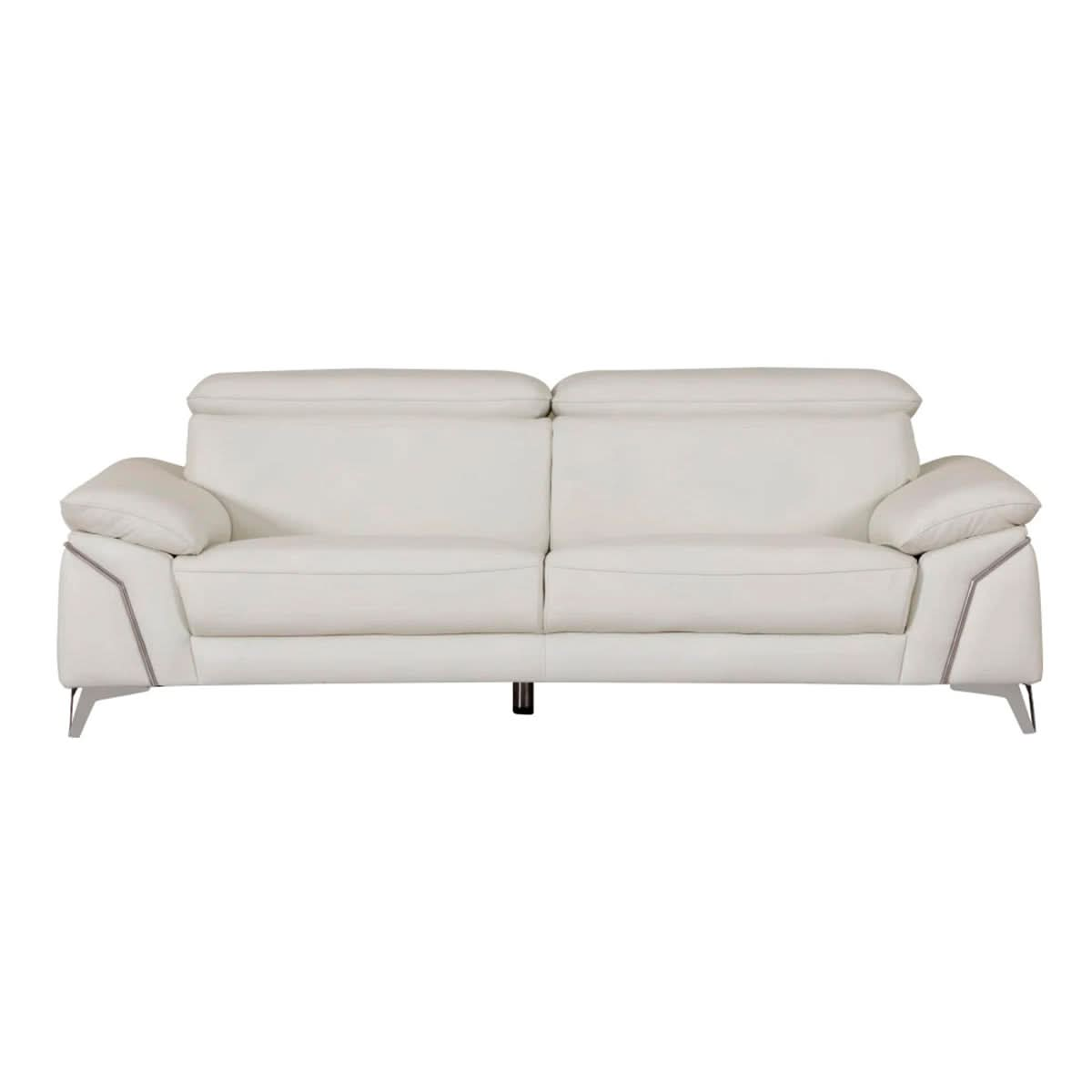 White Leather Sofa Set