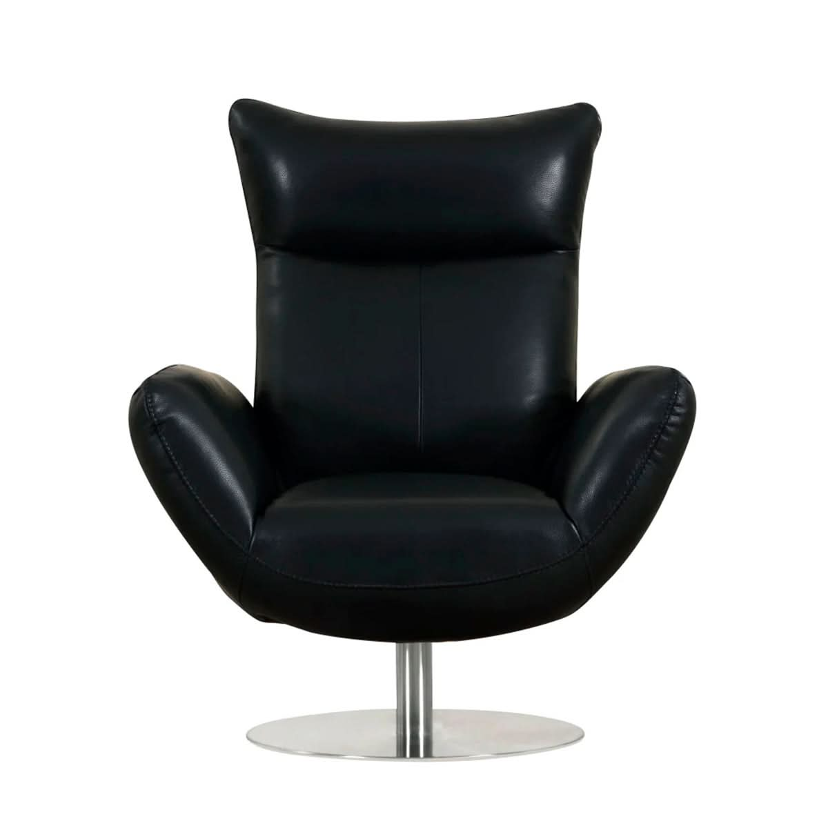 Black Contemporary Leather Lounge Chair