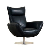 Black Contemporary Leather Lounge Chair