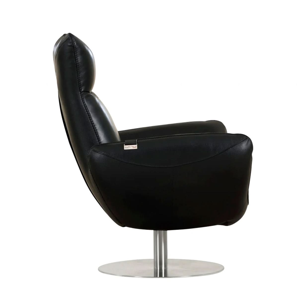 Black Contemporary Leather Lounge Chair