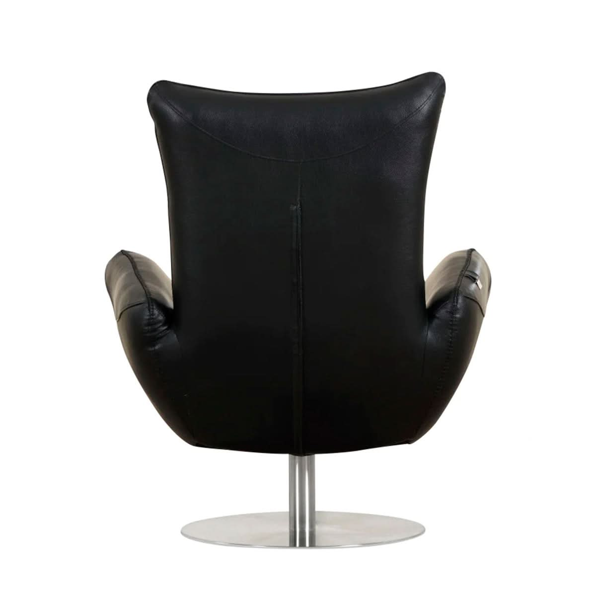 Black Contemporary Leather Lounge Chair