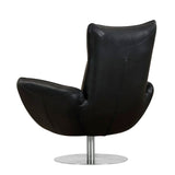 Black Contemporary Leather Lounge Chair