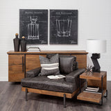 Dark Brown Leather Wide Accent Chair