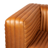 Cognac Leather Wrapped Three Seater Sofa