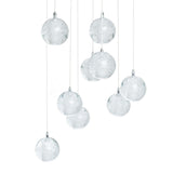 Crystal Spheres Chandelier Round Chrome Canopy 9 Light