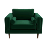 Sillón de terciopelo color ámbar 