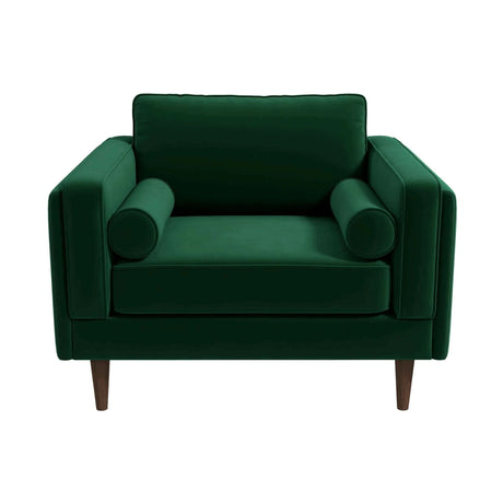Sillón de terciopelo color ámbar 