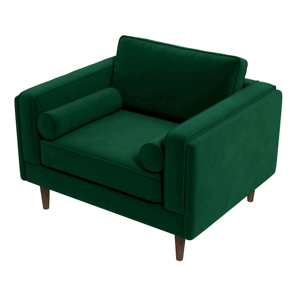 Sillón de terciopelo color ámbar 