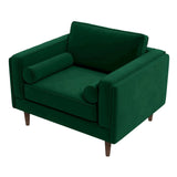 Sillón de terciopelo color ámbar 