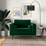 Sillón de terciopelo color ámbar 