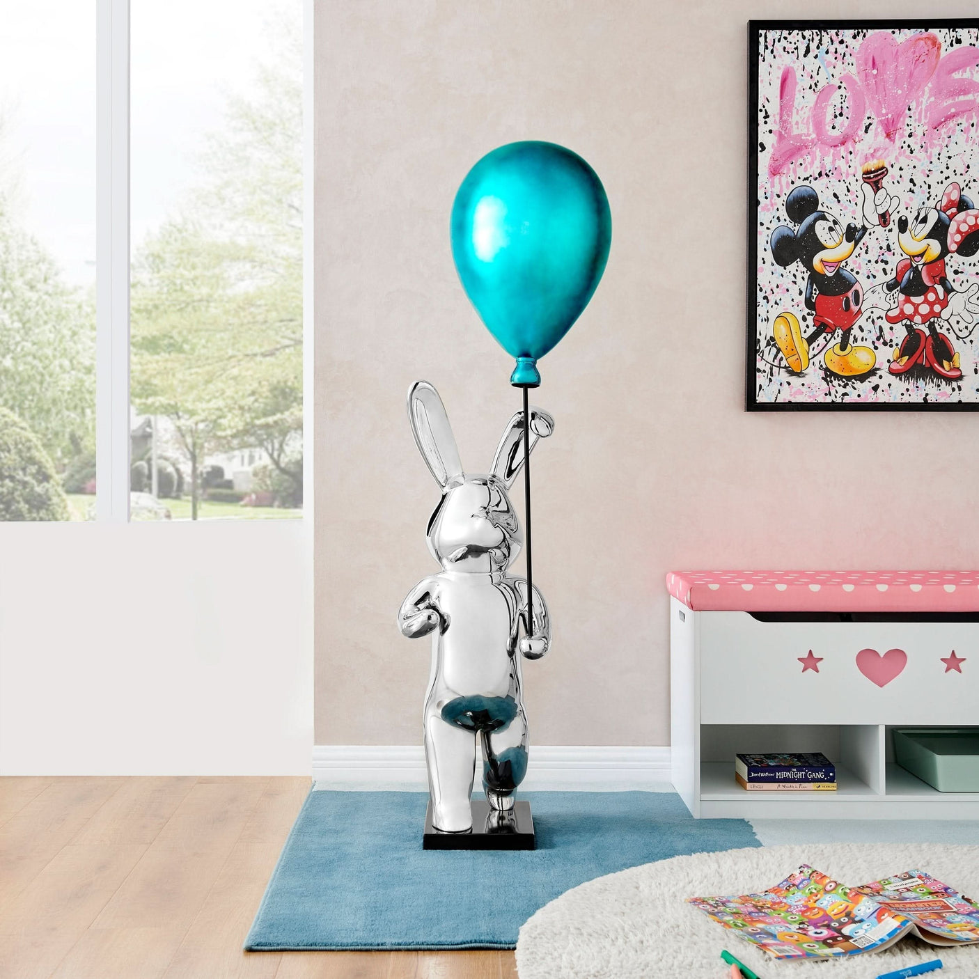 Chrome Bunny Balloon Statue