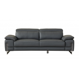 Tasteful Dark Gray Leather Sofa