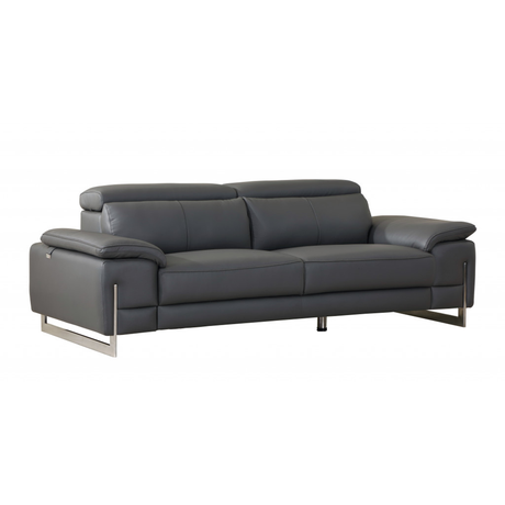 Tasteful Dark Gray Leather Sofa