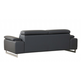 Tasteful Dark Gray Leather Sofa