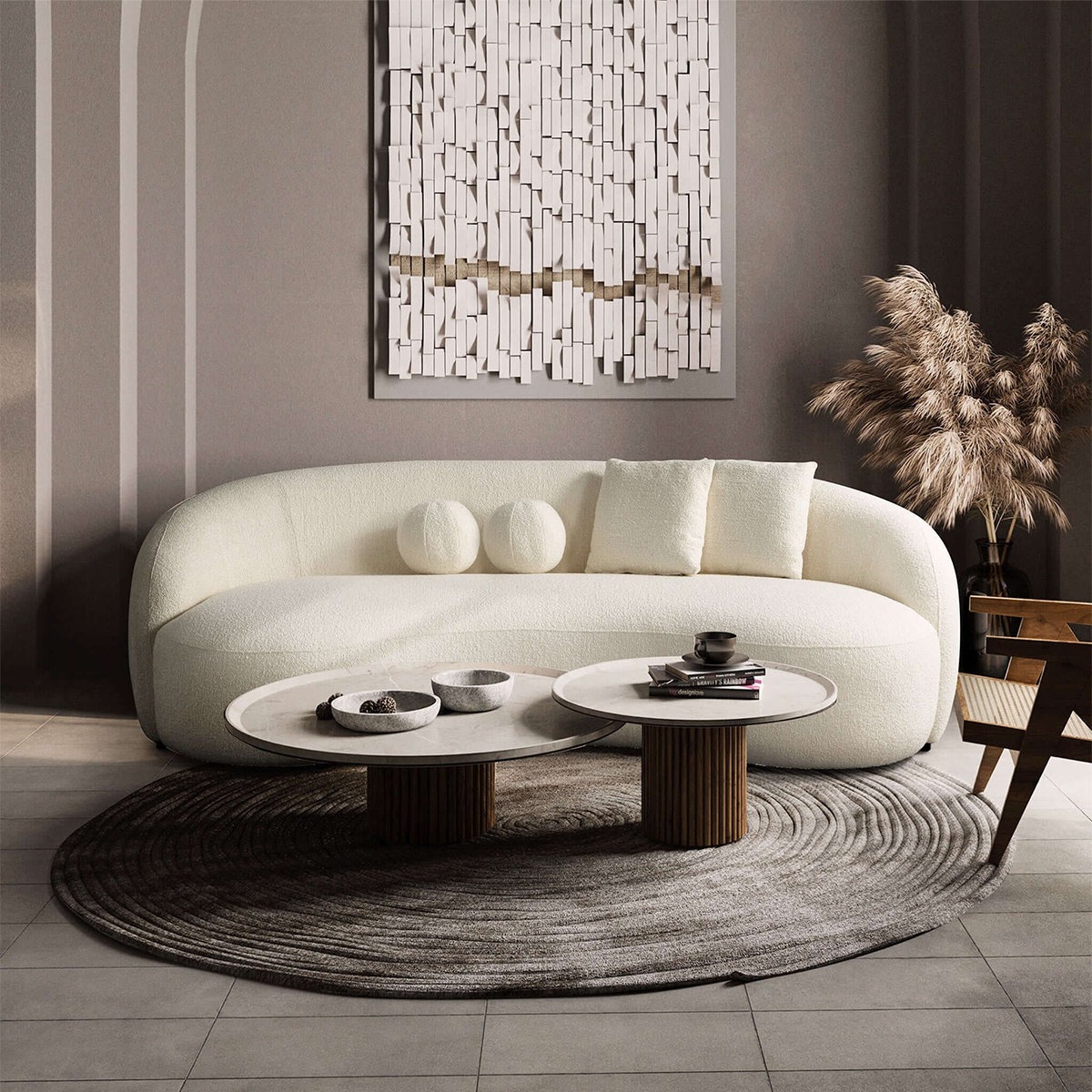 Ren Japandi Boucle Sofa