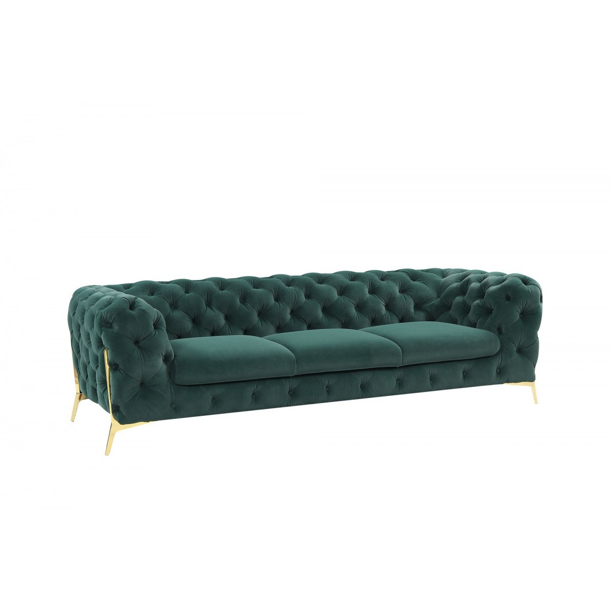 Green Velvet Accent Sofa