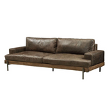 Distressed Chocolate Top Grain Leather Sofa