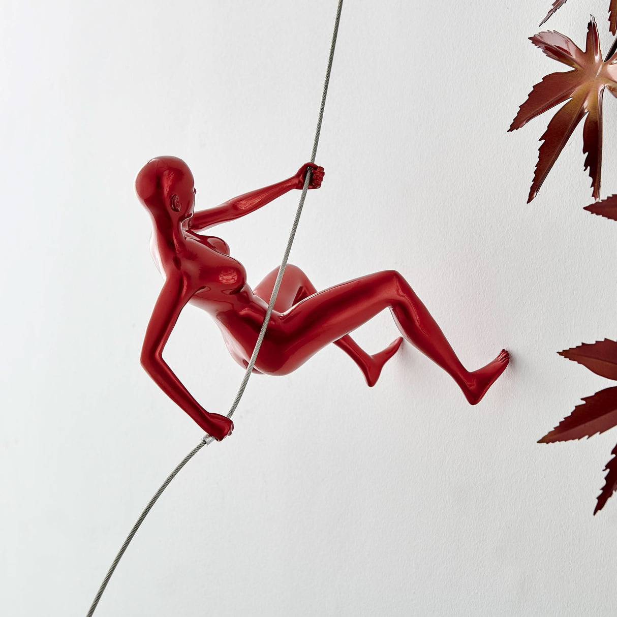 Wall Sculpture Climbing Woman 8"