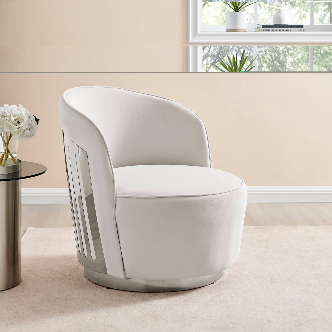 Luxe Elegance Swivel Accent Chair