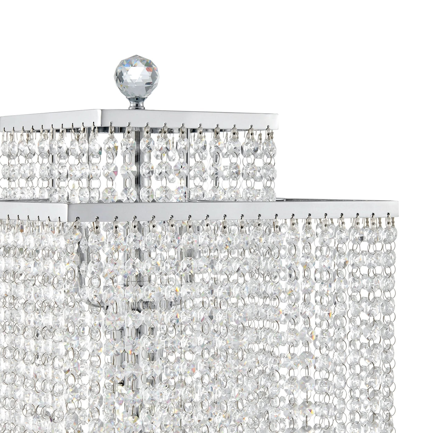 Table Lamp Square Crystal Double Crown