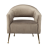 Taupe Velvet Wrap Brass Accent Chair